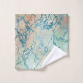 Marbre de luxe | Belle veine Turquoise jaune et co (Gant de toilette)
