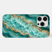 Marbre de luxe en agate turquoise avec veines d'or (Verso Horizontal)