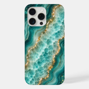 Marbre de luxe en agate turquoise avec veines d'or