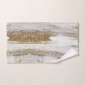 Marbre de luxe Gold Strokes blanc et gris (Serviette à main)