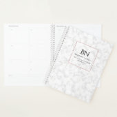 Marbre de luxe Rose Gold Designer Planner (Devant avec enveloppe)