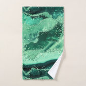 Marbre de pierre précieuse de luxe vert pailleté a (Serviette à main)