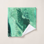 Marbre de pierre précieuse de luxe vert pailleté a (Gant de toilette)
