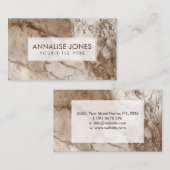 Marbre de Taupe et carte de visite abstrait or (Devant / Derrière)