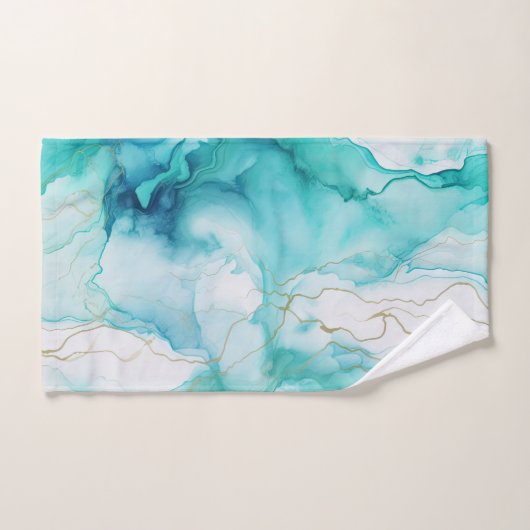 Marbre d'encre Mint Aqua (Serviette à main)