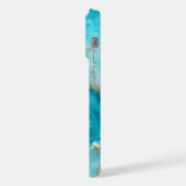 Marbre d'Océan Turquoise Luxe avec Vagues de Feuil (Côté gauche)