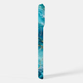 Marbre d'Océan Turquoise Luxe avec Vagues de Feuil (Côté droit)