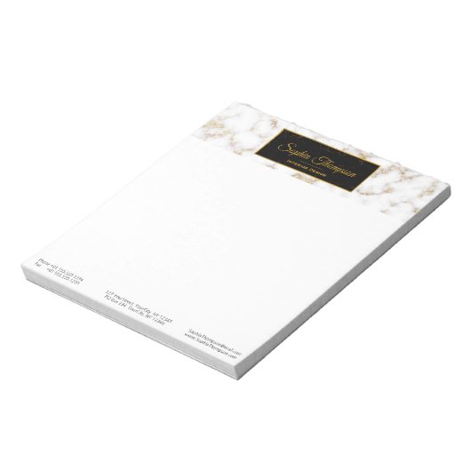Marbre d'or blanc moderne - Bloc-notes (Tourné)
