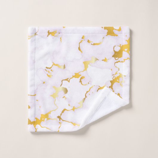 Marbré d'or et blanc (Gant de toilette)