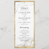 Marbre d'or Faux programme de mariage moderne (Devant)