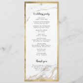 Marbre d'or Faux programme de mariage moderne (Dos)