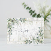 Marbre d'or floral blanc gris clair moderne RSVP (Debout devant)