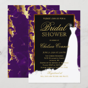 Marbre d'or, Invitation nuptiale noire et violette
