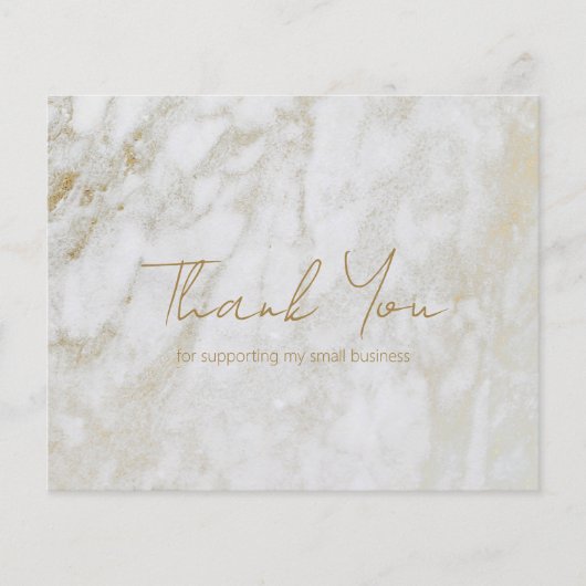 Marbre d'or moderne Carte de remerciements d'affai (Devant)