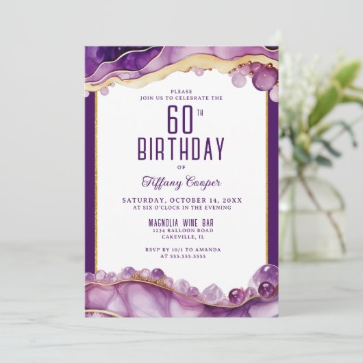 Marbre d'or pourpre 60e Invitation anniversaire (Debout devant)