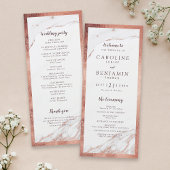 Marbre d'or rose luxe programme de mariage moderne