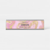 Marbre d'or rose moderne Nom - Plaque de nom (Devant)