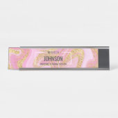 Marbre d'or rose moderne Nom - Plaque de nom (Devant)