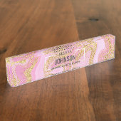 Marbre d'or rose moderne - Plaque de bureau (Taille)