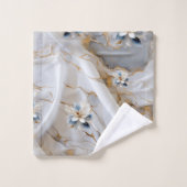 Marbre d'or sur soie ivoire avec fleurs d'arty (Gant de toilette)
