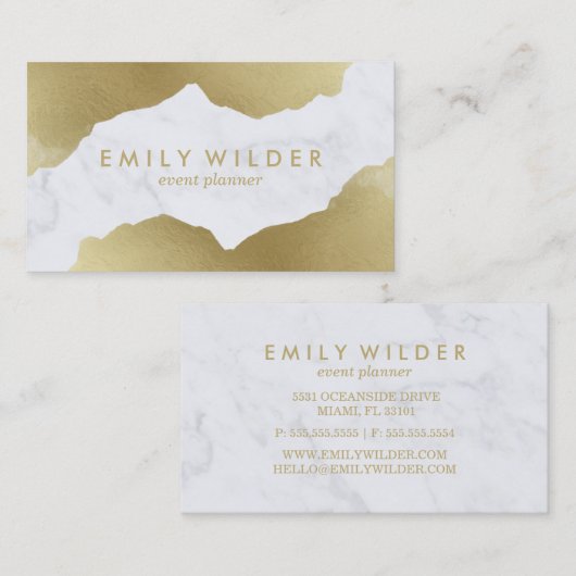 Marbre doré | Carte de visite (Devant / Derrière)