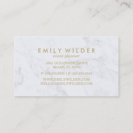 Marbre doré | Carte de visite (Dos)