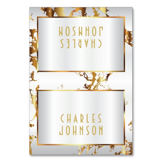 Marbre doré et satin blanc - Cartes de placement d (Par défaut)