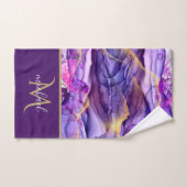 Marbre doré et violet Agate et luxe à monogramme (Serviette à main)