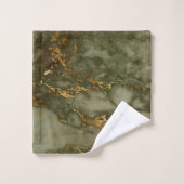 Marbre doré faux-pli olive vert (Gant de toilette)