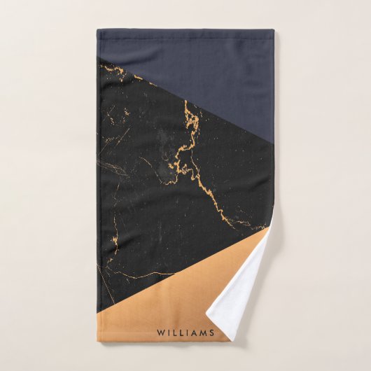 Marbre doré géométrique (Serviette à main)