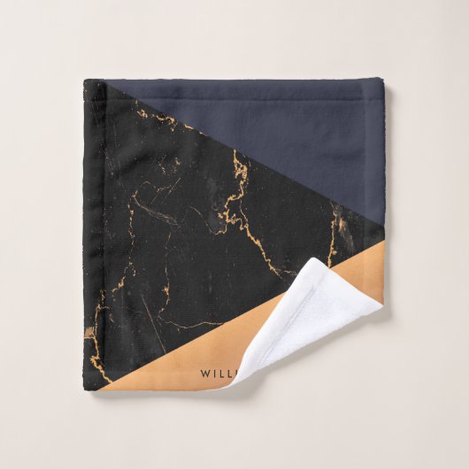 Marbre doré géométrique (Gant de toilette)