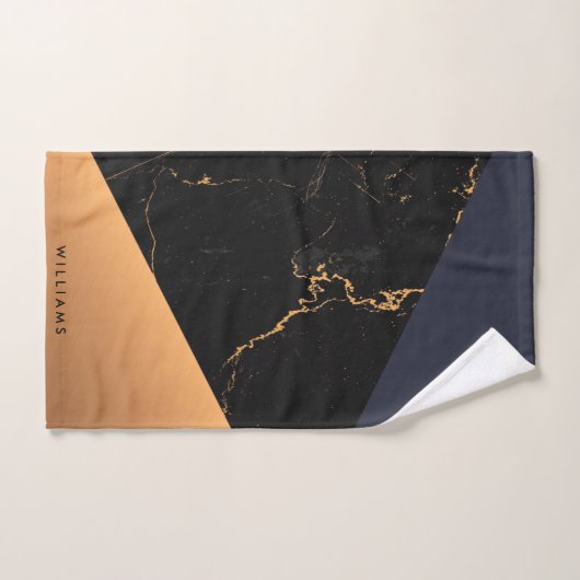 Marbre doré géométrique (Serviette à main)