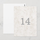 Marbre doux Beige Elegant Numéro de table (Devant / Derrière)