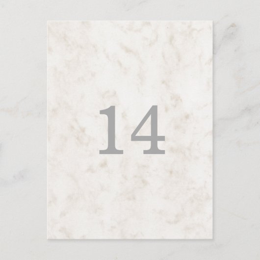 Marbre doux Beige Elegant Numéro de table (Devant)