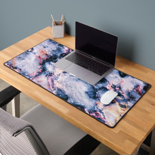 Marbre élégant coloré blanc bleu et rose (Bureau 2)