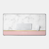 Marbre élégant et Motif rose Personnalisé (Clavier et souris)