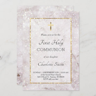 marbre élégant First Communion Invitation