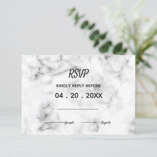 Marbre élégant mariage design RSVP (Debout devant)