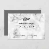 Marbre élégant mariage design RSVP (Devant / Derrière)