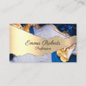 Marbre Elégante Typographie Turquoise Agate carte  (Devant)