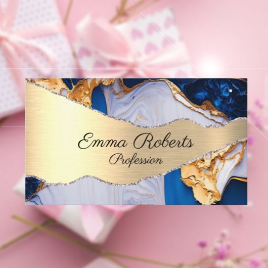 Marbre Elégante Typographie Turquoise Agate carte 