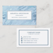 Marbre émeraude bleu élégant | CARTE DE VISITE (Devant / Derrière)