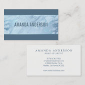 Marbre émeraude bleu élégant | CARTE DE VISITE (Devant / Derrière)