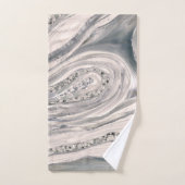 Marbre et cristal liquides gris - perle et argent (Serviette à main)