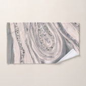 Marbre et cristal liquides gris - perle et argent (Serviette à main)