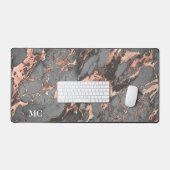 Marbre et monogramme gris Rose or (Clavier et souris)