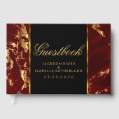 Marbre et noir rouge et or profond - Livre d'or (Recto)