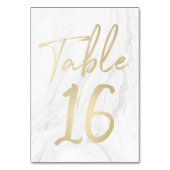 Marbre et or Script | Carte numéro de tableau 16 (Par défaut)