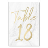 Marbre et or Script | Carte numéro de tableau 18 (Par défaut)