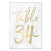 Marbre et or Script | Carte numéro de tableau 34 (Par défaut)